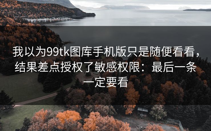 我以为99tk图库手机版只是随便看看，结果差点授权了敏感权限：最后一条一定要看