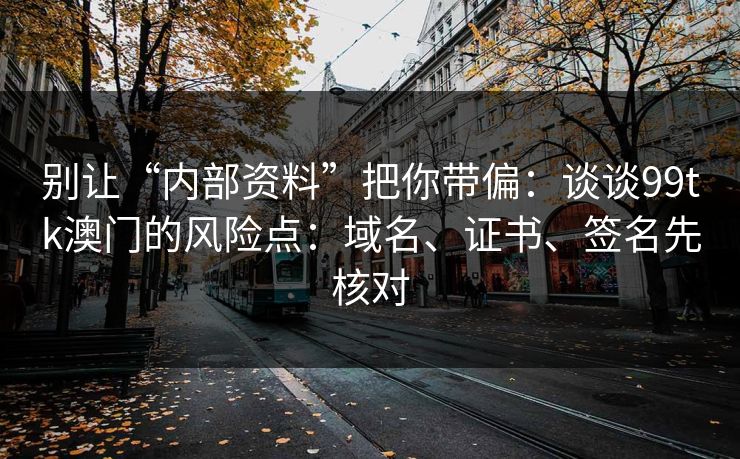 别让“内部资料”把你带偏：谈谈99tk澳门的风险点：域名、证书、签名先核对