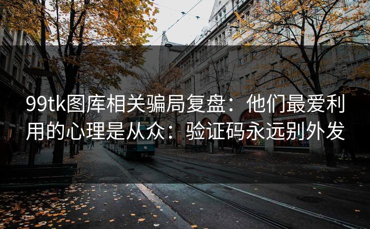 99tk图库相关骗局复盘：他们最爱利用的心理是从众：验证码永远别外发
