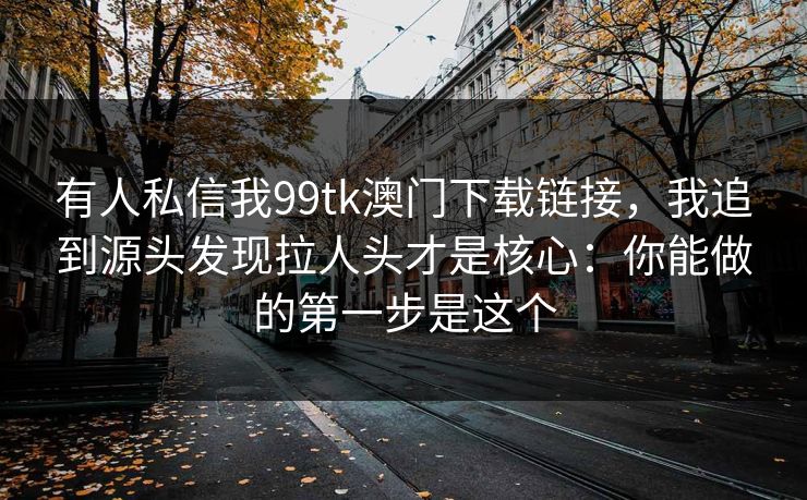 有人私信我99tk澳门下载链接，我追到源头发现拉人头才是核心：你能做的第一步是这个